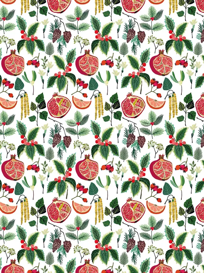 december christmas print gift wrap