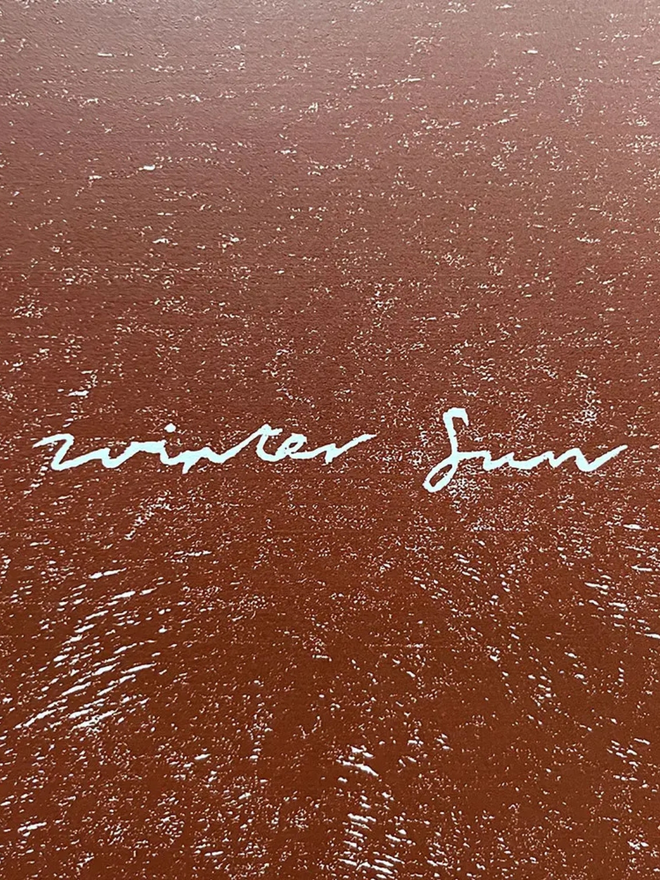 Close up image of 'Winter Sun' Woodcut print