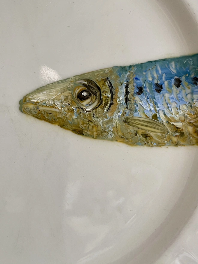 detail of painting of sardines