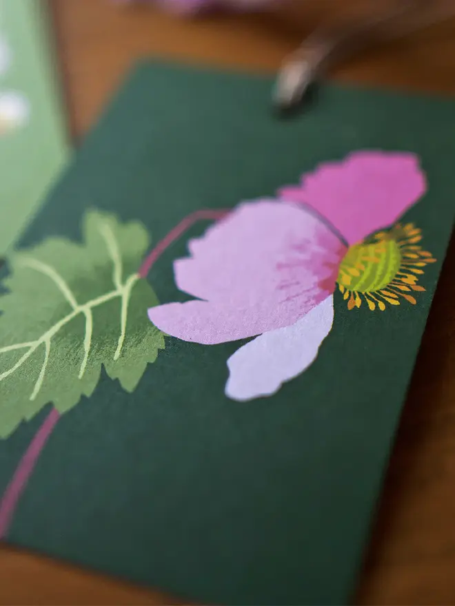 illustrated japanese anemone gift tags