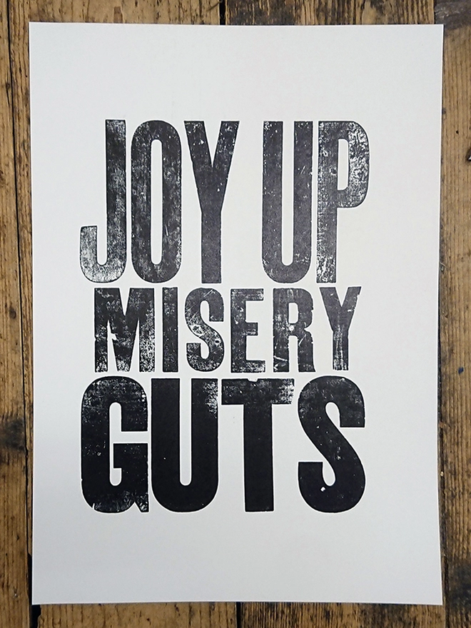 Joy Up - Letterpress Poster