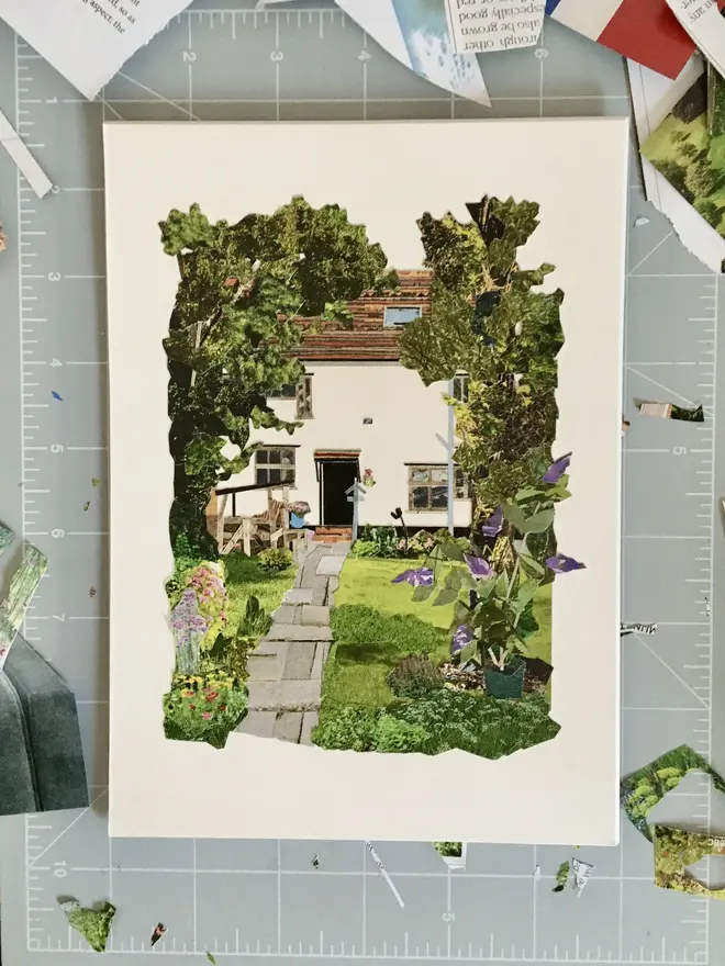 Recycled Paper Architectural Collage