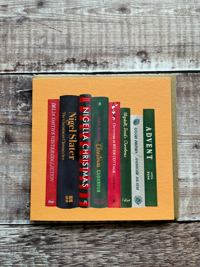 Illustration of Christmas Cooking book spines