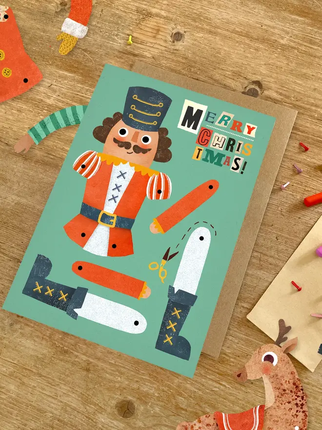 nutcracker split pin puppet card