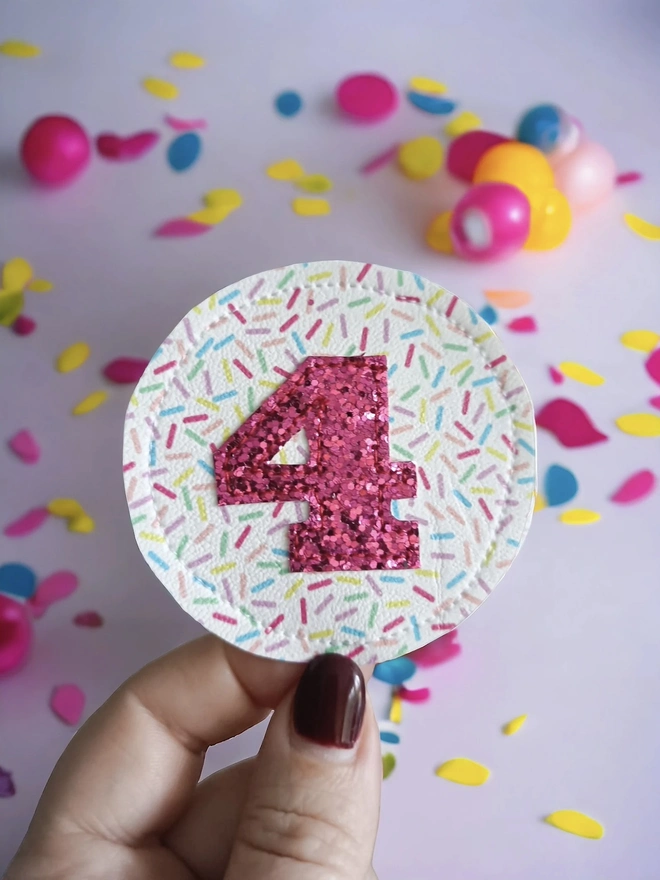 Party Sprinkles Glitter Birthday Badge