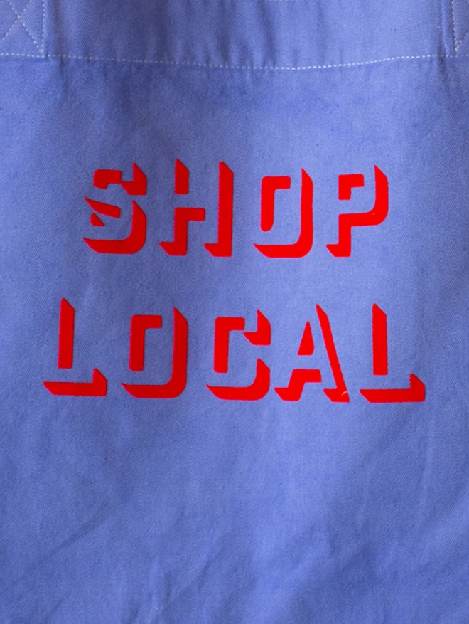 shop local blue bag