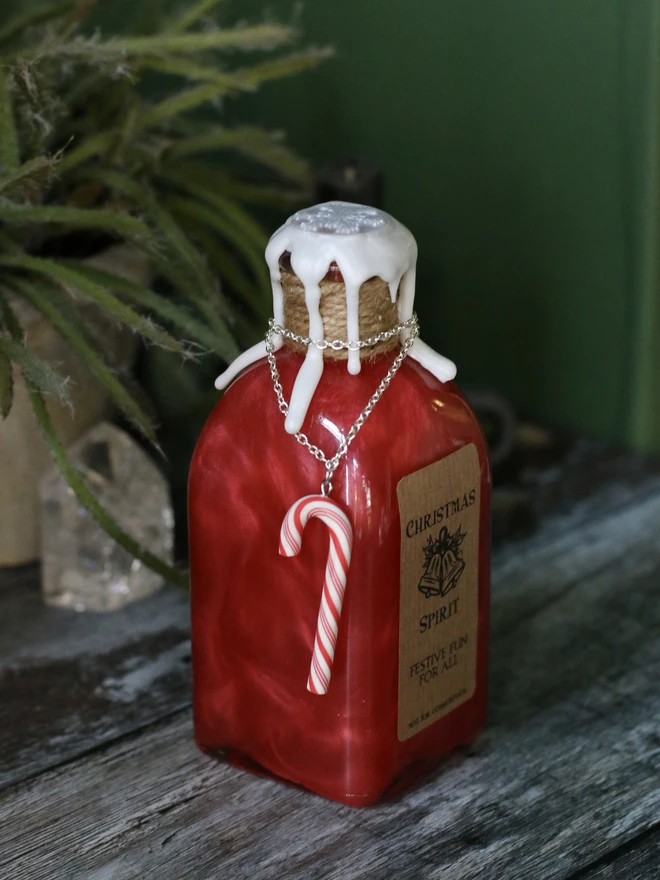 Christmas spirit potion bottle