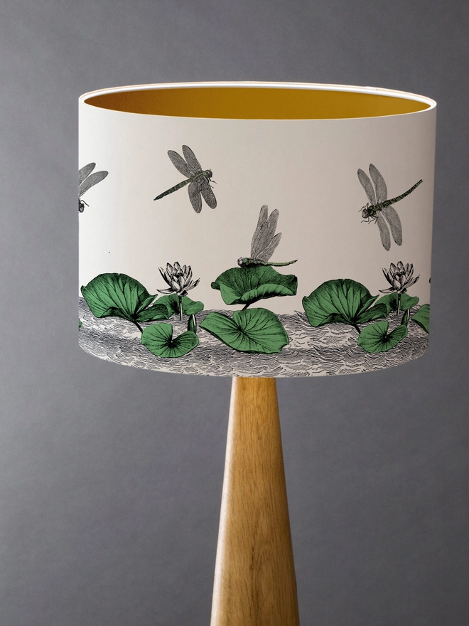 Dragonflies and Waterlilies -  Drum Lampshade
