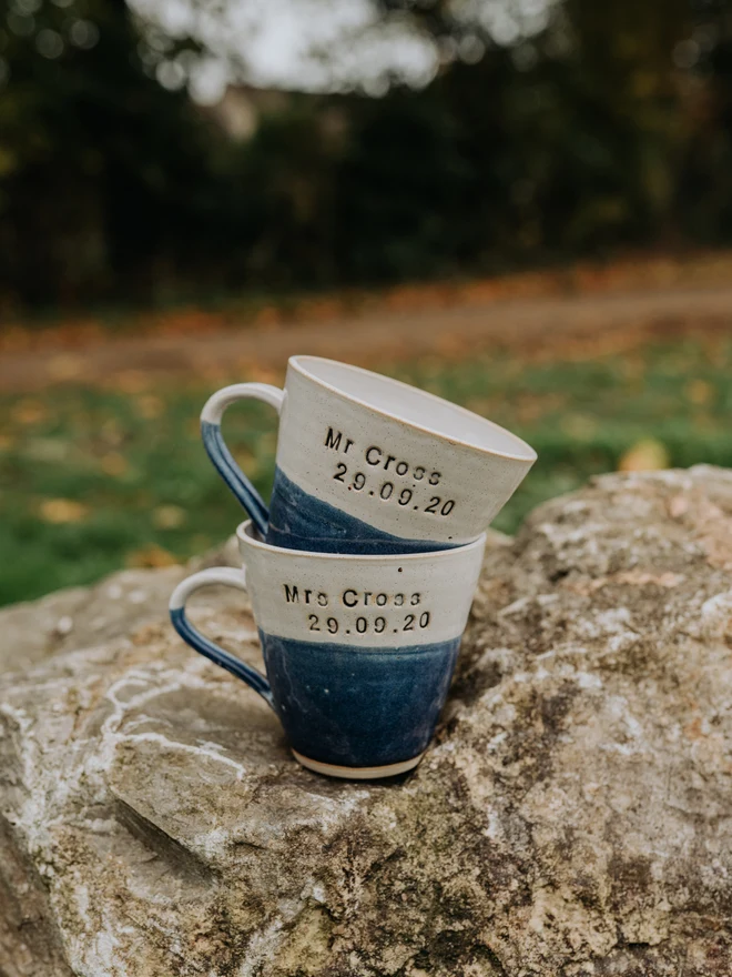 personalised date ceramic mugs
