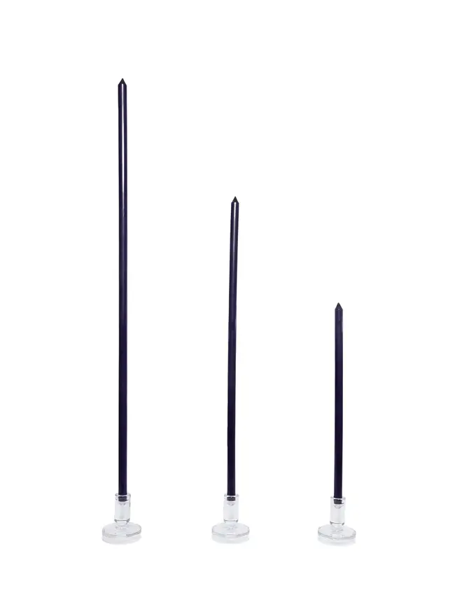 midnight taper candle pair
