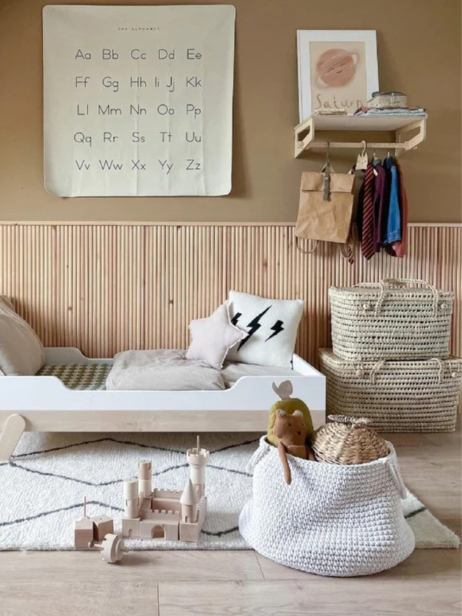 Zuri House. XL ivory basket.