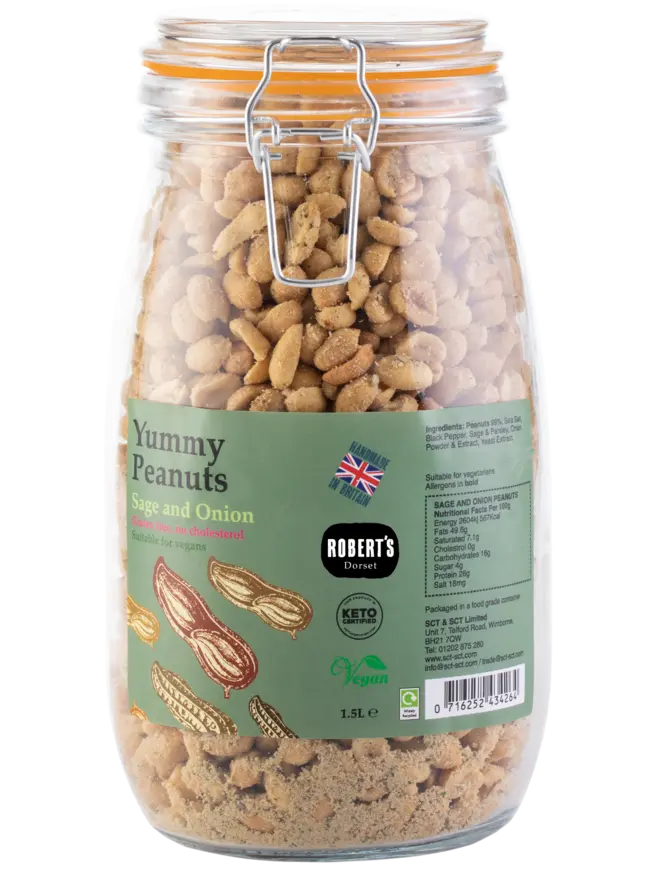 Yummy Peanuts Glass Jar