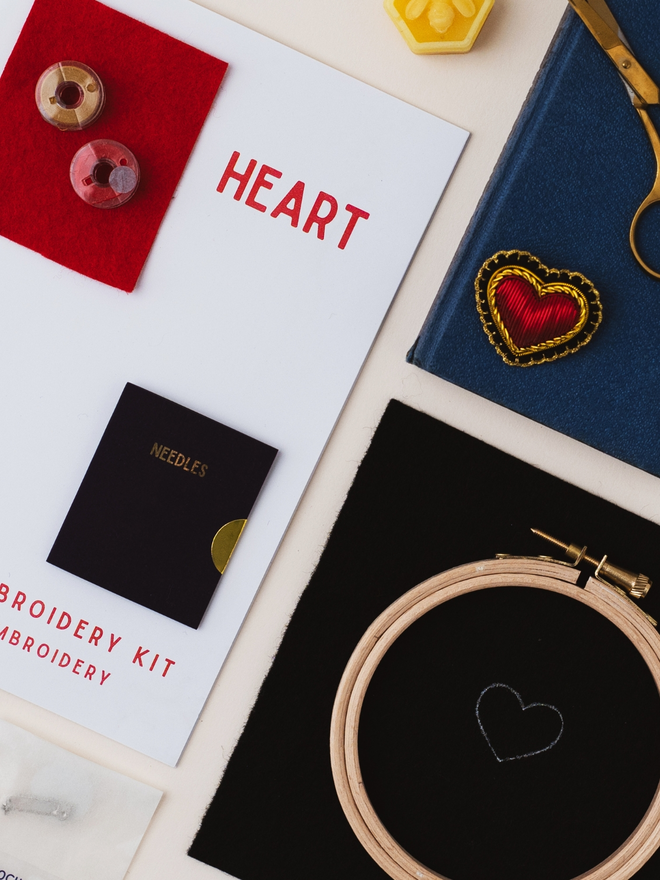 goldwork heart kit contents