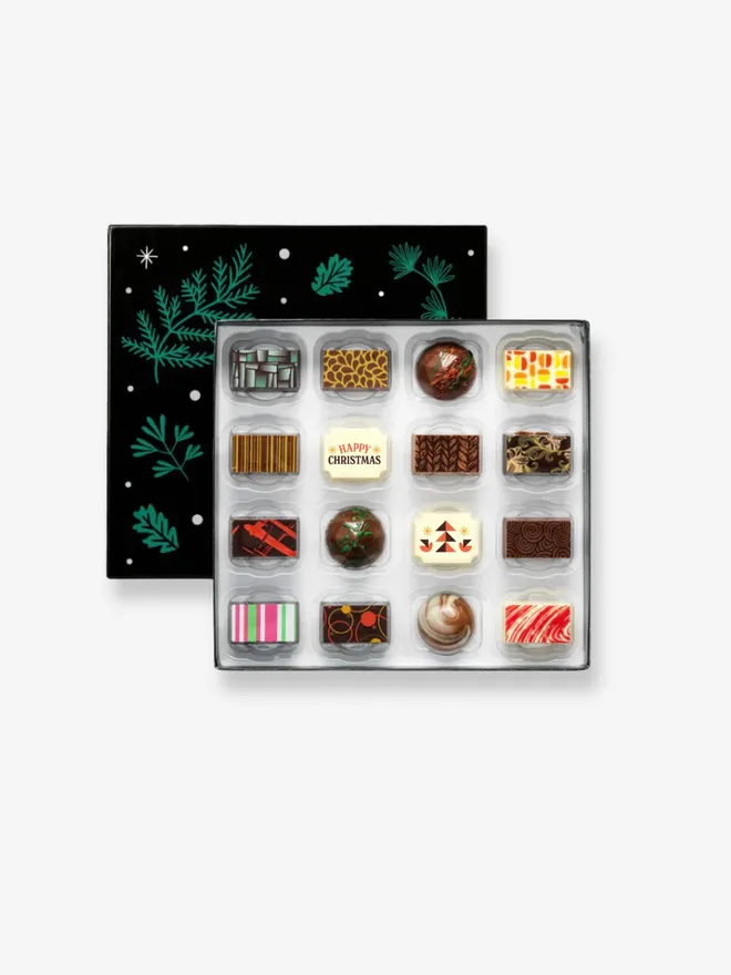 A box of 16 Christmas themed artisan chocolates by Harry Specters