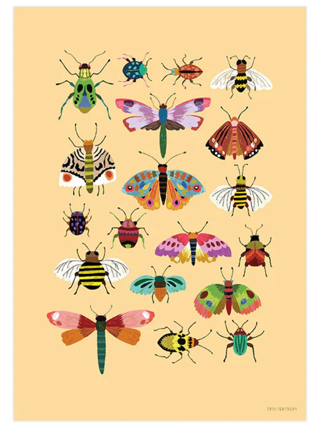 flying insects print