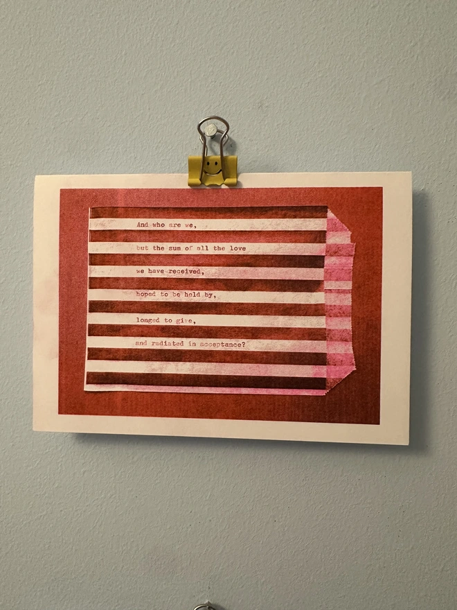 risograph poetic love art greetings card for anniversary and valentines 