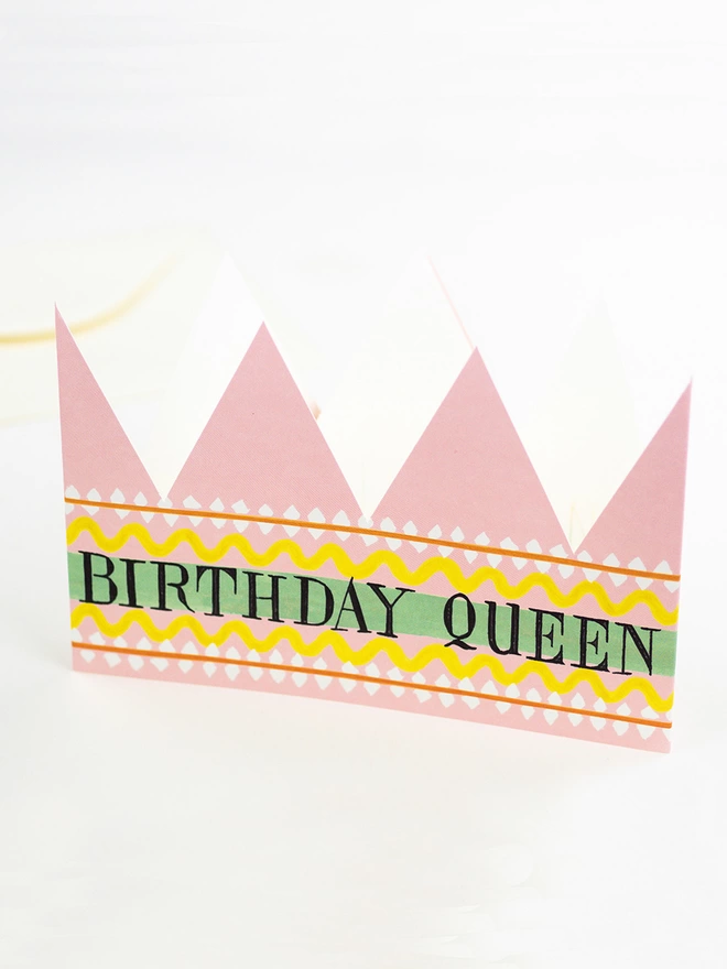 Birthday Queen Party Hat Card