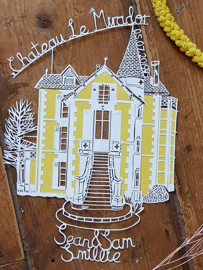Personalised Full Size House Address Paper Cut