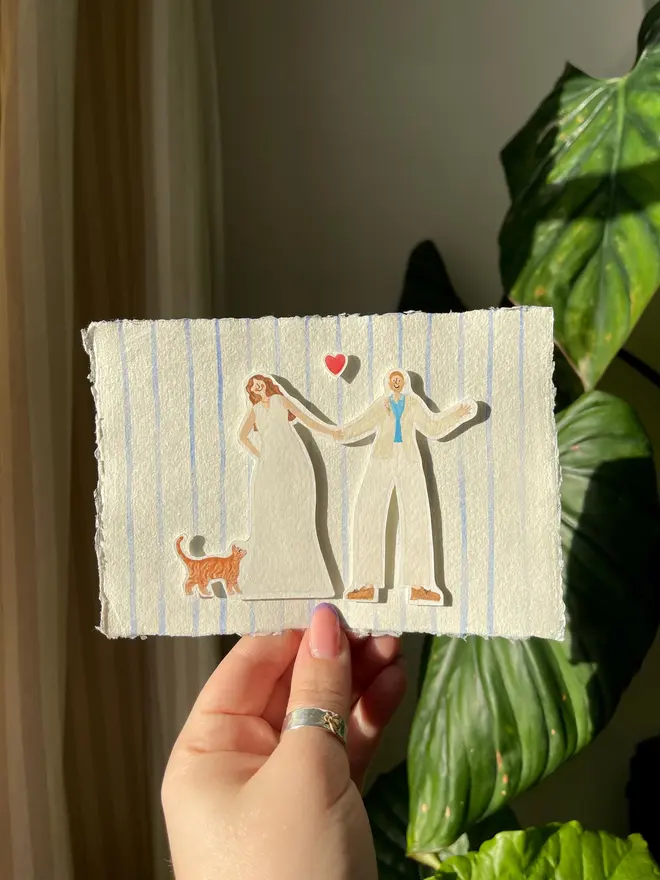 Couple & Pet Custom Portrait