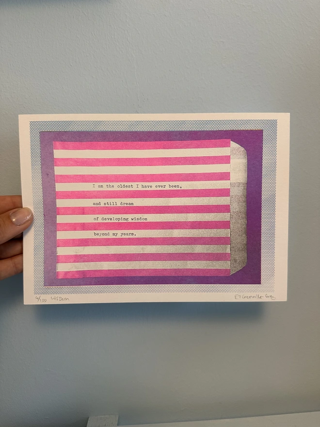 'Wisdom' A5 Risograph Print Wall Art