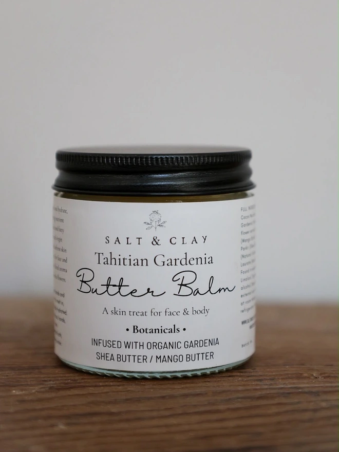 A butter balm for face and body. Made with organic, vegan ingredients. 