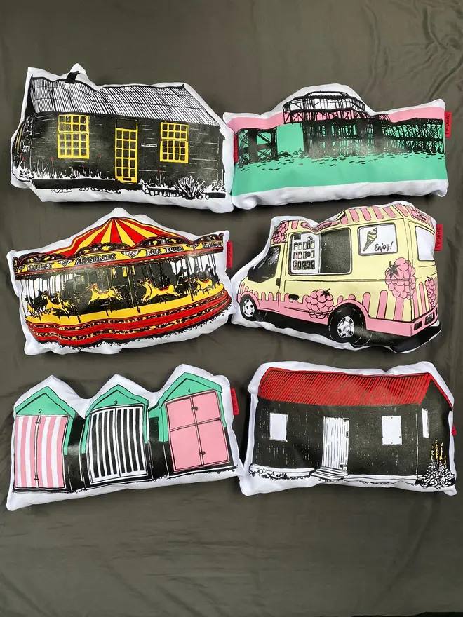 Ice Cream Van Handmade Cushion 