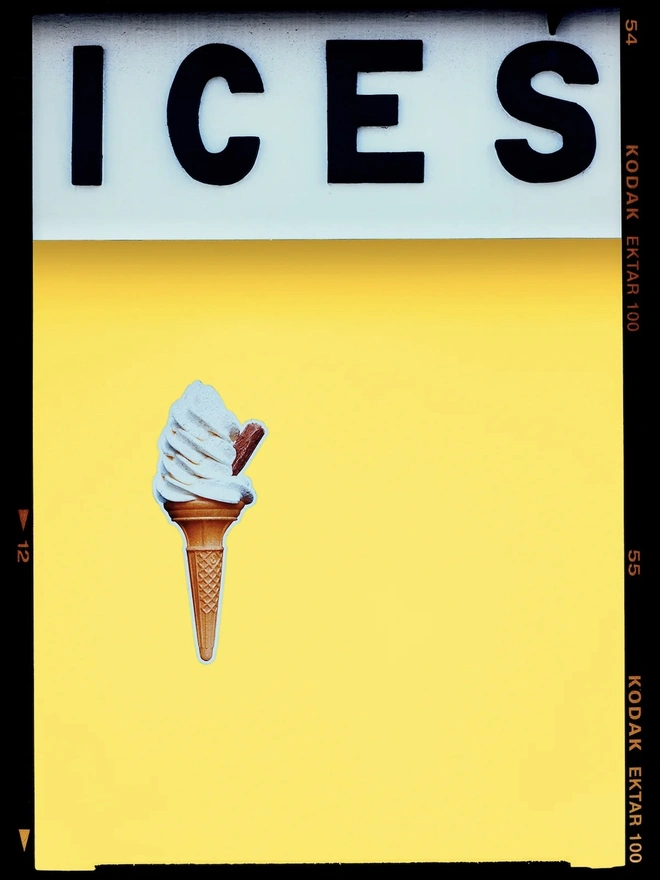 'ICES', Sherbet Yellow, Bexhill on Sea, Colourful Artwork