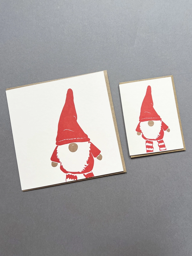 Little and large, two different size cards for the Father Christmas Gonk.