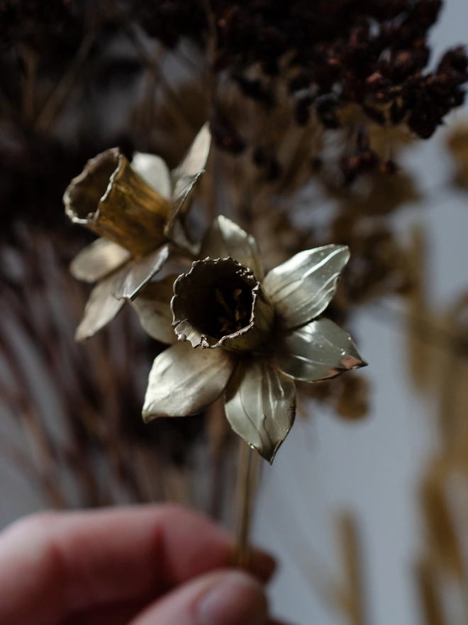 Handmade Brass Daffodil Stem By Ellenlou