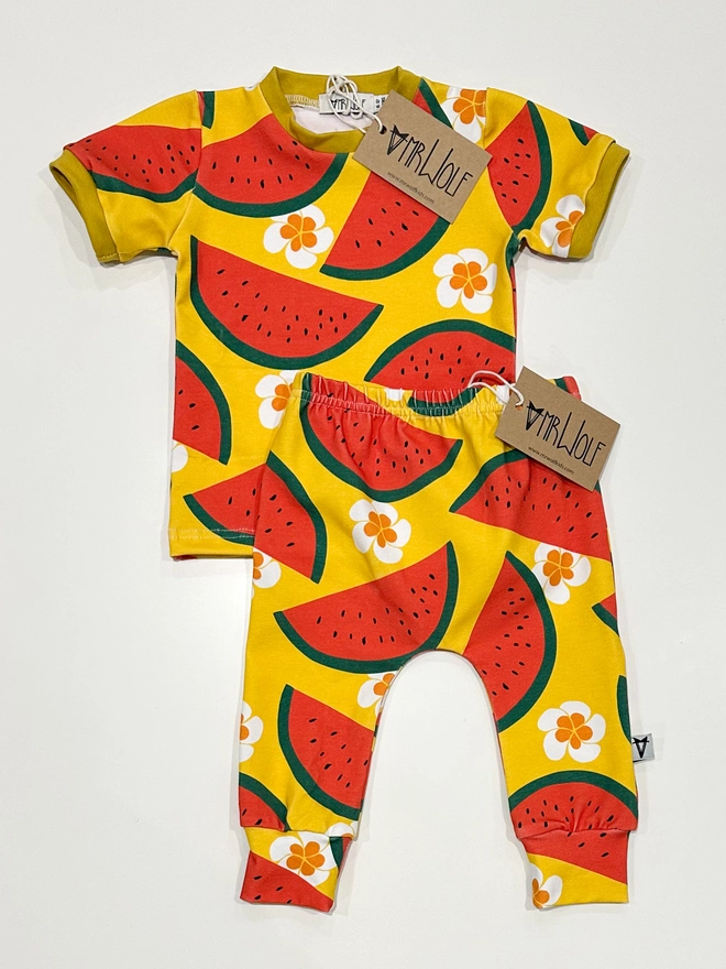 Tropical Watermelon. print fun baby and toddler t-shirt