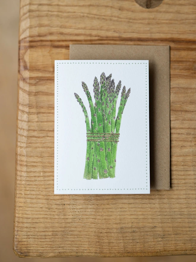 watercolour asparagus card
