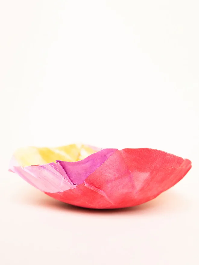 Fabric Art Projects for Children creating a colourful fabric bowl