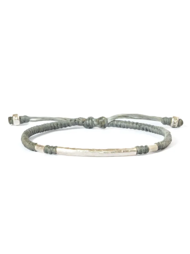 men silver rope bracelet