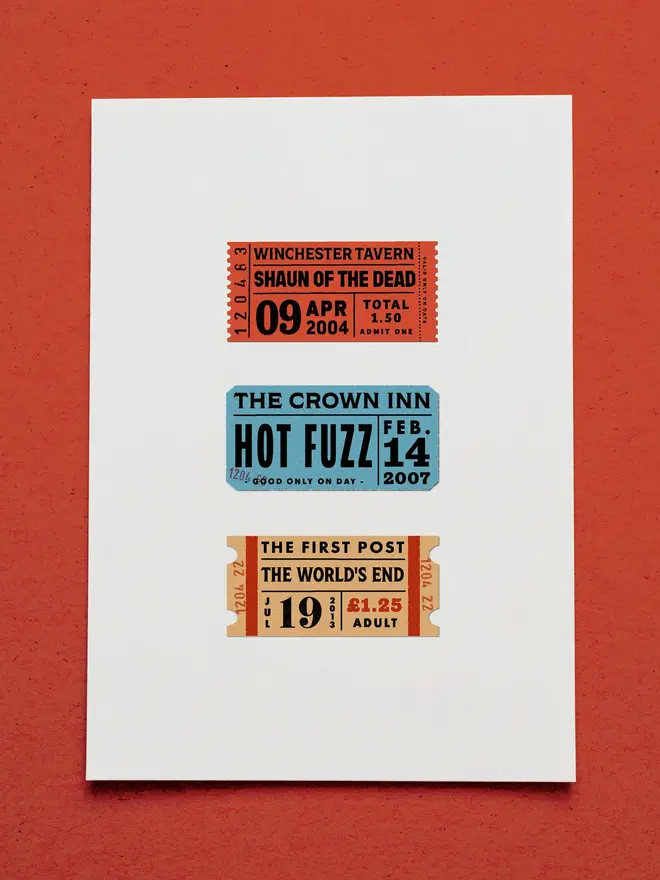 cornetto trilogy cinema ticket print
