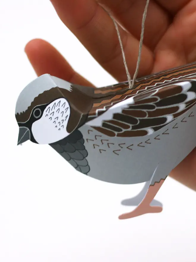 Card With 3D Sparrow Ornament