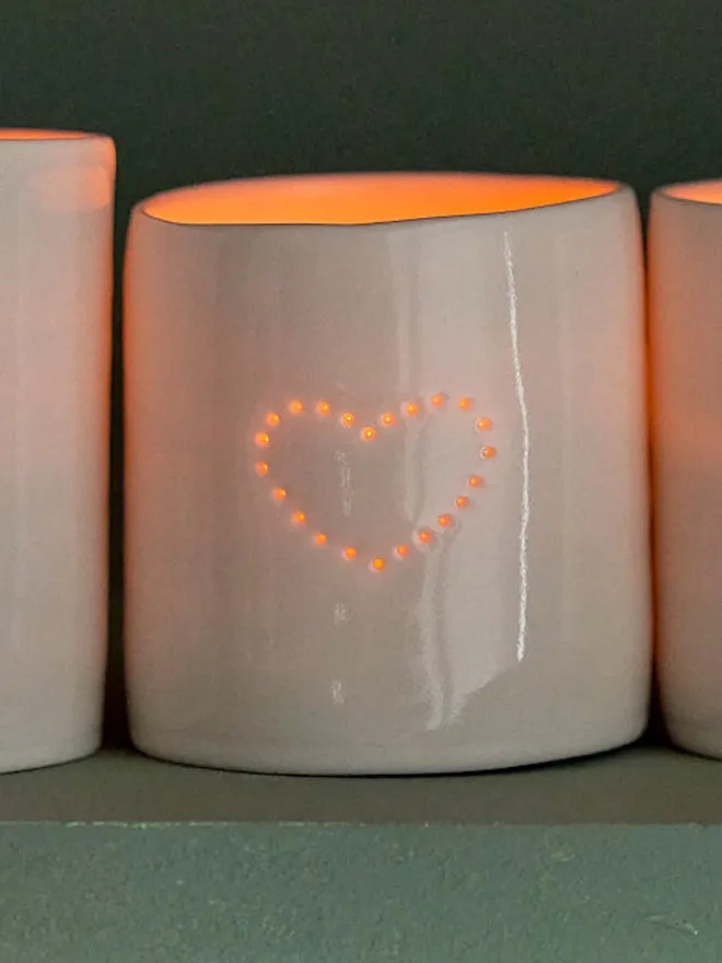 Love Letter Mini Porcelain Tealight Holder Set