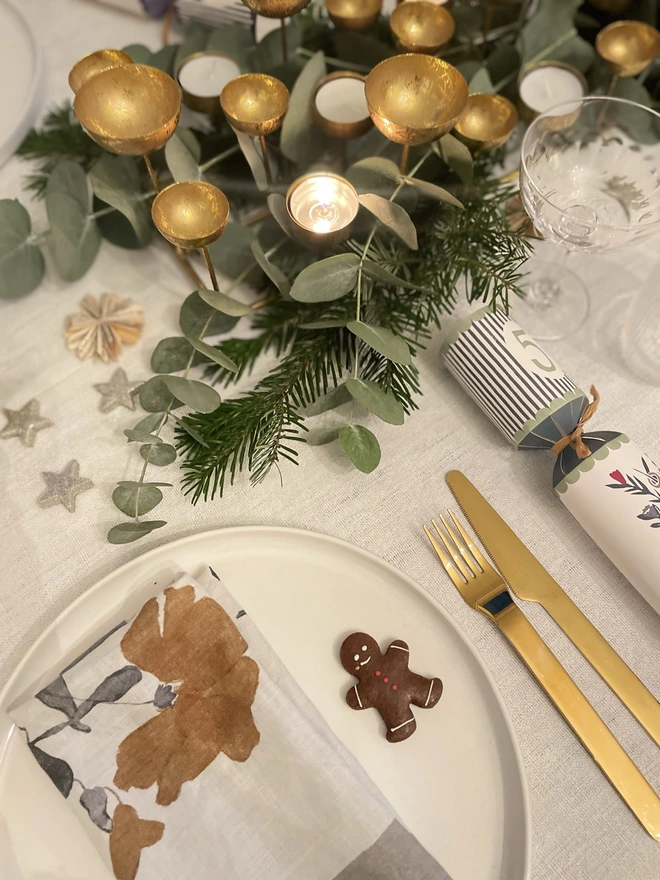 Hand-decorated gingerbread men biscuits in a luxury gift box, festive Christmas spiced cookies ideal for gifting