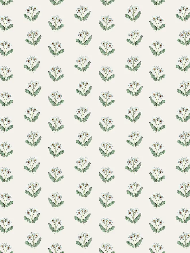 daisy daisy illustrated wallpaper. a white background wallpaper patterned with hand-painted daisies.