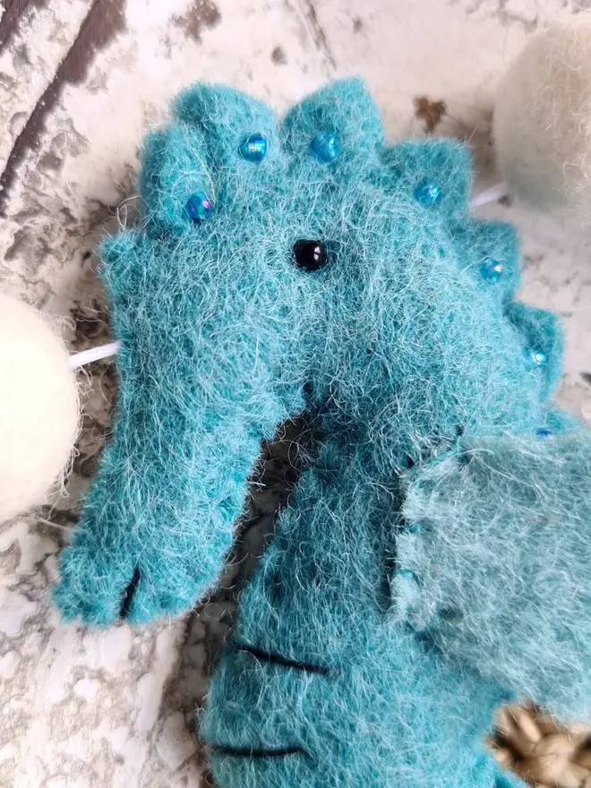 Turquoise Seahorse Garland Felt Ocean Nursery Decor