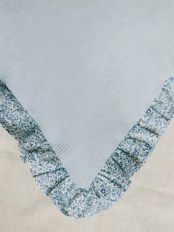 light blue patterned liberty fabric sample