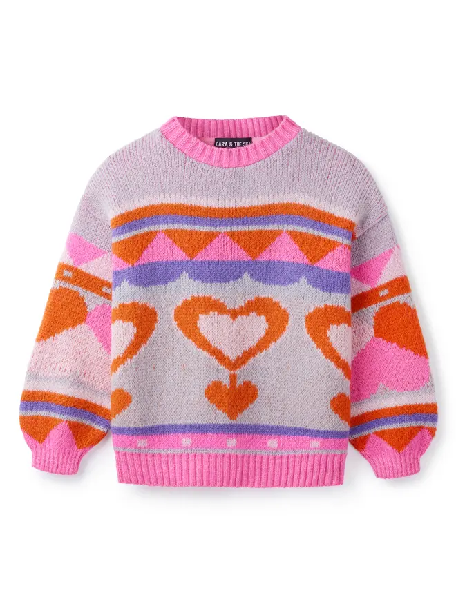 Poppy Heart Jumper Multi Mini Me