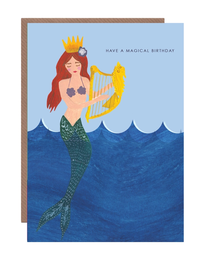 mermaid birthday card