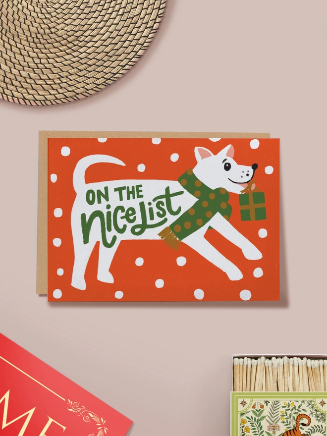 christmas card dog nice list