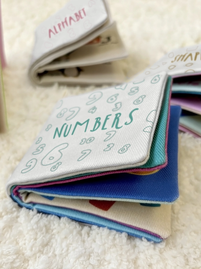Close up of the numbers book included in the little library book set
