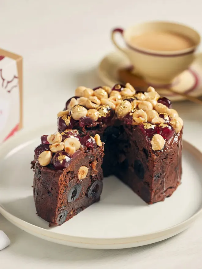 Chocolate Cherry & Hazelnut Christmas Cake Gift Box