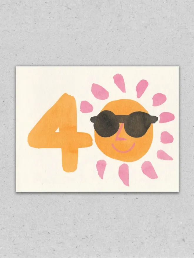 Sunshine 40th Birthday Card