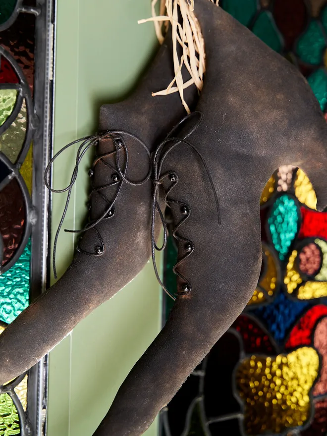 Large witches' shoes hanging decorations