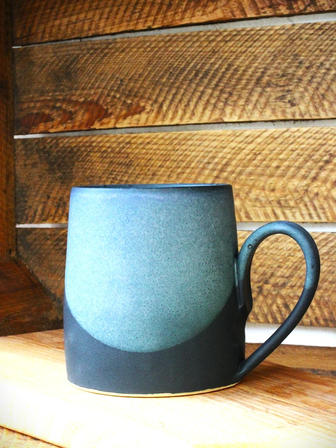 matte grey mug with black bottom