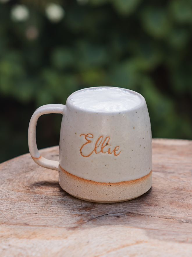 Personalised pastel stoneware mug