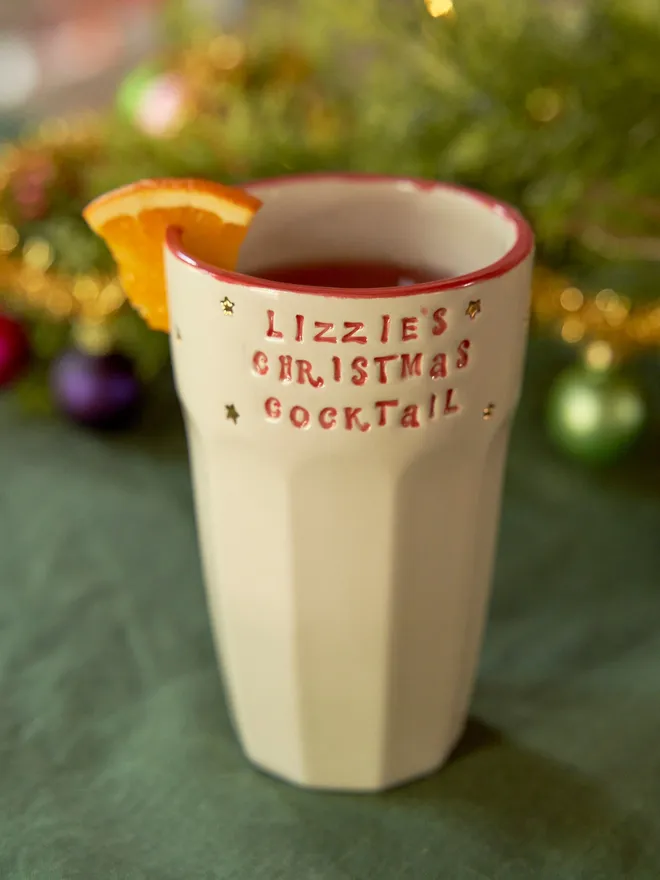 Christmas cocktail stamped tumbler